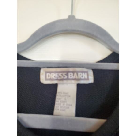 Dress Barn Black Beaded Floral Bouquets Boxy Holiday Cardigan Sweater Size Large - Picture 2 of 13